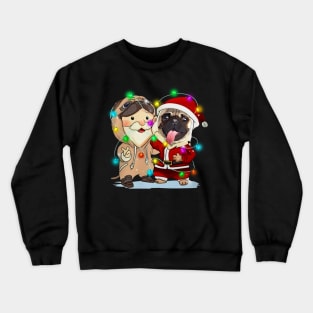 Santa Claus Pug Dog Merry Christmas T-shirt Crewneck Sweatshirt